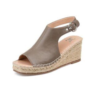 NiB Journee Women's Crew Open Toe Wedge Heel Sandal Size 8.5 W $80 RY1340